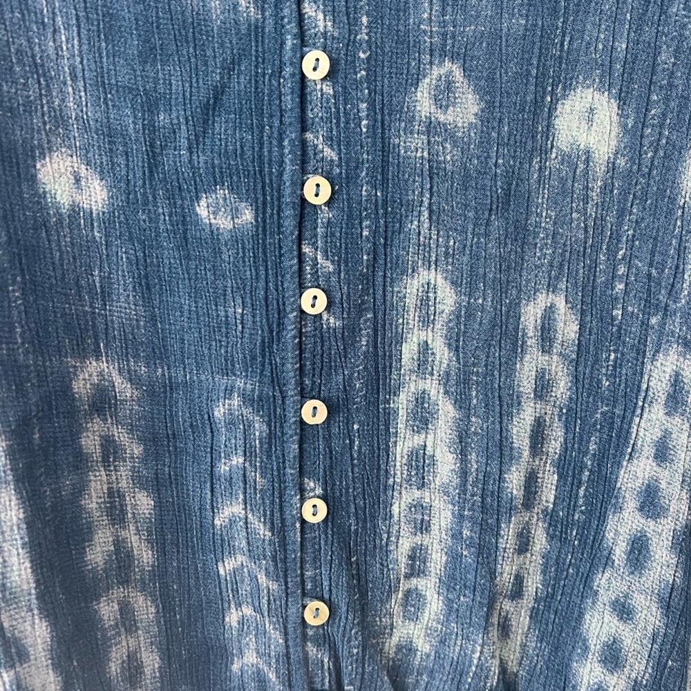 Lovestitch Indigo Shibori Blouse Size Small - Picture 2 of 5